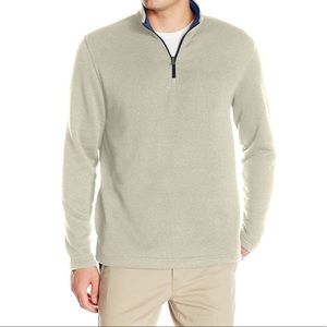 Izod Beige Rock Heather Half Zip Pullover Fleece Sweater